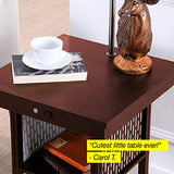 Brightech Madison - Mid Century Modern Nightstand, Shelves & USB Port Combination - Bedside Table