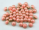 RayLineDo 25Pcs Pearl Champagne Half Resin Dome Cap Copper Base Crafting Sewing DIY Buttons-13mm