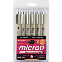 Sakura NOM328088 Pigma Micron Pen Set #005 0.2mm, 6 Per Pack, Black, Red, Blue, Green, Brown,