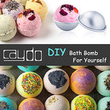 Caydo 176 Pieces DIY Bath Bomb Molds Set with Instructions Including 12 Pieces 3 Size DIY Metal Bath Bomb Molds, Spoons, Wrapping Papers, Shrink Wrap Bags for Crafting Your Own Fizzies