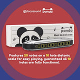 Focusound Panda Harmonica for Kids, Diatonic Key of C, Smooth Rounded Edges