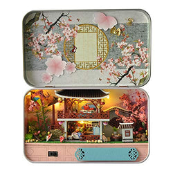 Box Theater Dollhouse, Innovative DIY Miniature Four Seasons House Model, Hand-Assembled Hut Toy Box House Kits for Kids Gift (Spring)