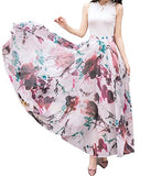 Women Full/Ankle Length Blending Maxi Chiffon Long Skirt Beach Skirt (Design 8, XL)