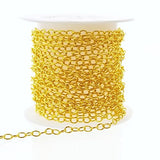 10ft (3.1m) Gold Solid Brass Cable Chain Spool for Jewelry Making- Soldered (3mm x 4mm)