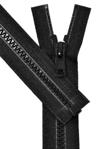 Vislon Zipper, YKK #5 Molded Plastic Separating Bottom - Medium Weight (Select Length and Color)