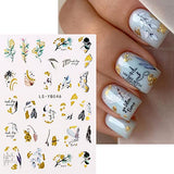 9 PCS Flowers Nail Art Stickers Decals Butterfly Design Stickers Self Adhesive Decals Floral Butterfly Watercolor Nail Decals Designer Nail Stickers Nail Art Supplies DIY Manicure Decoration