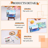 5 Pieces 1:12 Dollhouse Miniature Accessories Painting Tool Set Wooden Easel Dollhouse Decoration Includes Oil Painting Tool Simulation Toys Palette Watercolor Box Painting Palette Furniture for Dolls