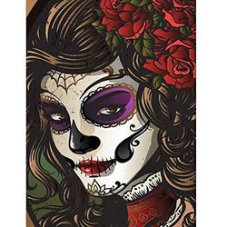Sugar Skull Diamond Painting Kits for Adults Kids,Sugar Skull Girl Diamond Art Kits,Horror Diamond Painting Skull,Round Full Drill Halloween Diamond Painting for Home Wall Decor Gifts (12x16inch)