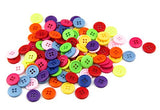 RayLineDo Pack of 50 Mixed Bright Candy Color Plain Round 2 Holes Resin Buttons for Crafting Sewing