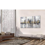 Abstract Canvas Picture Wall Art: Cityscape Artwork Painting on Canvas for Home Decor (20” x 34'' x 3 Panels)