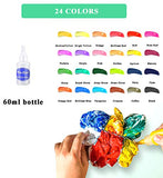 Miraclekoo Tie Dye Kit for Kids, Adults,24 Colors Permanent Tie Dye Shirt Fabric Dye for Clothing Craft Fabric Textile Party Group Handmade Project, with Rubber Bands, Gloves, Aprons and Table Covers