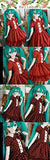 4 Colors to Choose, 3 PCS 1/3 SD10 DD DY LUTS BJD Dress Suit Outfit / Retro Ladies Fitted Style Summer Dress / Dark-Red