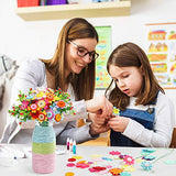 LotFancy Flowers Craft Kit for Kids, 2Pc DIY Vases, Make Your Own Flower Bouquet with Buttons, Fun Vase Craft Project Toys, DIY Activity Gift for Boys & Girls