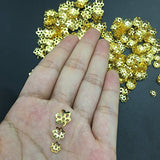 HUELE 6mm/8mm/10mm Gold Alloy Flower Bead Caps Tone Flower Bead Caps for Jewelry Making (About