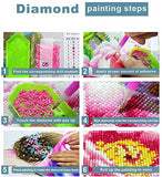 Diamond Painting Kits for Adults,Diamond Art Butterfly Flowers HD Canvas DIY 5D Full Drill Round Crystal Rhinestone Gem Arts Dots Diamonds Craft Paint for New Home Wall Decor 16x12in
