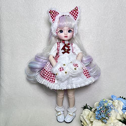 SISON BENNE 33cm BJD Dolls 1/6 Mechanical Joint Dolls 13 Inch Doll Fashion Dolls with Full Clothes Outfits Wig Eyes Shoes, Children's Day Gift (15#)