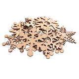 RayLineDo 10pcs Different Snowflake Shapes Hollow Design Wooden Embellishments 60MM for Crafting