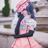 Smiling Angel Cos Anime Black Butler Kuroshitsuji Cos Halloween Palace Woman Pink Dress Cosplay Costume Dress+hat+Gloves+Neck, Medium