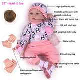 Lifelike Reborn Baby Dolls Girl, Realistic Newborn Baby Doll, Handmade Weighted Soft Body Reborn Toddler Toy, Silicone Reborn Dolls That Look Real