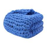 Chenille Chunky Yarn Arm Knitting Thick Bulky DIY for Knit Blanket Cushion Bed Sofa Home Decor (Denim Blue,250g/0.55 lb)