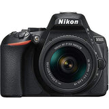 Nikon D5600 DSLR Camera with 18-55mm Lens (1576) + 4K Monitor + Pro Headphones + Pro Mic + 2 x 64GB Cards + Case + Corel Software + Tripod + 3 x EN-EL14A Battery + More (International Model) (Renewed)