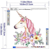 DIY 5D Diamond Painting Unicorn - for Adults & Kids by Number Kits, Full Drill Round Diamond Crystal Gem Art Painting, Perfect for Home Wall Decor (12x12inch)