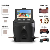 KODAK SCANZA Digital Film & Slide Scanner - Converts 35mm, 126, 110, Super 8 & 8mm Film Negatives & Slides to JPEG - Includes Large Tilt-Up 3.5" LCD, Easy-Load Film Inserts, Adapters & More