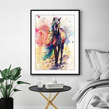 5D Full Drill Diamond Painting Kit, DIY Diamond Rhinestone Painting Kits for Adults and Children Embroidery Arts Craft Home Decor 19.6 x 16 inch (Colorful Horse Diamond Painting Kit)