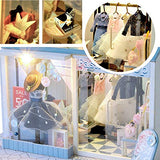 WYD Beauty Shop Bridal Shop Street Shop Model House Assembled Miniature Dollhouse Kit Building with LED Lights Gift for Children Wife Classmate Friends