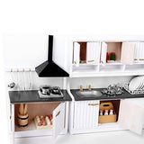 Baoblaze Modern Style Dollhouse Miniature Furniture Wooden Kitchen Set 1/2 Scale Toy Accessories