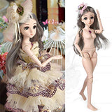YU-NIYUT B.J.D Dolls 1/4 SD Doll 18 Inch 26 Ball Jointed Doll DIY Toys Birthday Gift for Girls with Full Set Clothes Shoes Wig Makeup Realistic, Beautiful and Cute