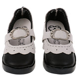 Jili Online 1 Pair Black PU Leather Lolita Strap Shoes Block Heel Mary Janes Shoes for 1/3 BJD SD AOD Dollfie Dolls