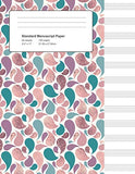 Standard Manuscript Paper: Rose and Teal Foil Teardrops Blank Sheet Music (Notebook for Musicians)