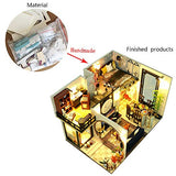 WYD Chinese House Building Model DIY Wooden Mini Doll House 3D Assembled Toy Art Puzzle New Year Valentine's Day (with dust Cover and Music Movement)