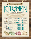 Kitchen Measures and Conversions Chart - 11x14 Unframed Art Print - Great Gift for Bakers and Decor for Kitchen Under $15