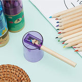 Mini Drawing Colored Pencils with Sharpener Cartoon Coloring Pencil Portable Pencils in Tube for Kid Adults Artists Writing Sketching(12 Pieces)