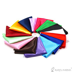 RayLineDo 15pcs 2520cm Silky Satin Patchwork Fabric Bundle Quilting Wedding Table Decor in 15 Solid