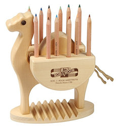 Koh-I-Noor Hardtmuth Wooden Camel, Pencil Holder with 12 Color Pencils.