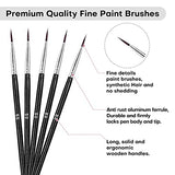 Bwlky Detail Brushes, 60Pcs Very Small Paint Brushes Fine Tip Paint Brushes Set Size00 Paint Brushes Kit for Nail Art Model Craft Painting and Small Hobby, Black