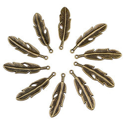 20 Pieces Magic Feather Protection Lucky Charms Findings for Jewelry Pendants Necklace Making