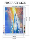 2 Pack 5D DIY Diamond Painting Kits for Adults Full Drill Crystal Embroidery Beach Sunset Paintings Pictures Art Crafts for Home Wall Decor DIY Decoration (12x16 inch/30x40cm)