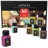 Arteza Craft Acrylic Paints, Mica Powder and Wood Slices Bundle, Painting Art Supplies for Artist, Hobby Painters & Beginners