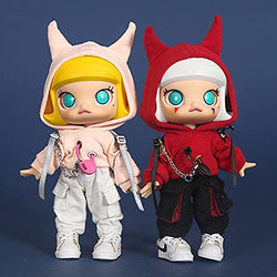 XiDonDon BJD Clothes Fashion Little Devil Sweater Hoodie for Ob11,Molly, GSC, 1/12 Bjd Doll Clothing Doll Accessories Toys (Red)