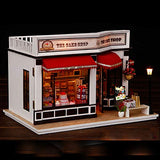 WYD 3D Dollhouse Miniature DIY Model with Furnitures Cake Store Style Wooden House Handmade Toy with Dust Cover and Music