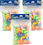 Fun Shapes Pony Beads 4oz-Sea Life - Turtle, Dolphin, Seal & Whale (3 Pack)