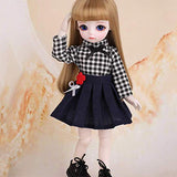 HGFDSA 1/6 BJD Doll 10.6" SD Jointed Dolls Handmade Full Set DIY Toy Action Figure with Clothes Shoes Wig Best Gift for Girls