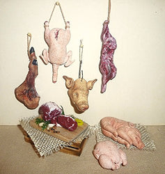 Meat, fresh meat, animal carcasses, butcher. Realistic Dollhouse miniature 1:12