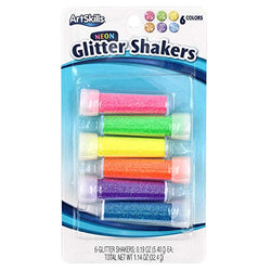 Peeps for Pets ArtSkills Neon Glitter Shaker Set, Arts and Crafts Supplies, Ultra-Fine and Bright Assorted Colors, 0.19oz Each, 6 Count