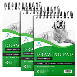 Bellofy 300 Sheets Drawing Paper Pad 5.8 x 8.3 Inch - Sketch Pads for Kids, Beginners & Professionals - Small Sketchbooks for Traveling - Top Spiral Bound Drawing Sketchbook