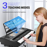 Donner Keyboard Piano, 54 Key Piano Keyboard, Portable Electric Keyboard with Stand, Bench, Microphone and Music Stand, Christmas Gift, Supports MP3/USB MIDI/Audio/Microphone/Headphones/Sustain Pedal